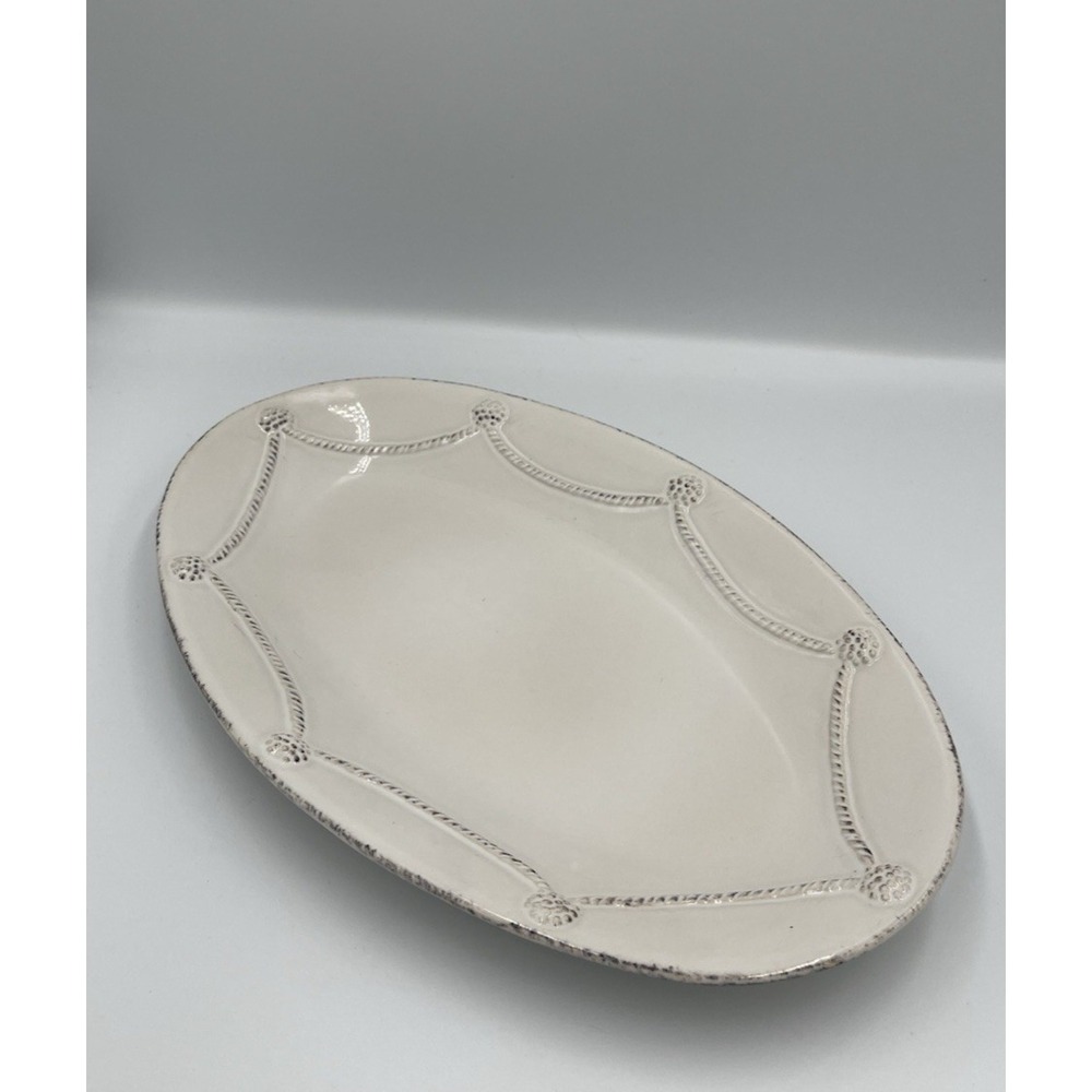 NEW Juliska Berry & Thread Oval Platter 12" Whitewash Discontinued Serving Dish